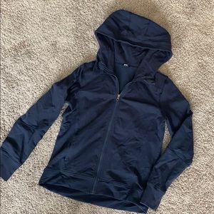 Navy blue Lululemon zip-up hoodie